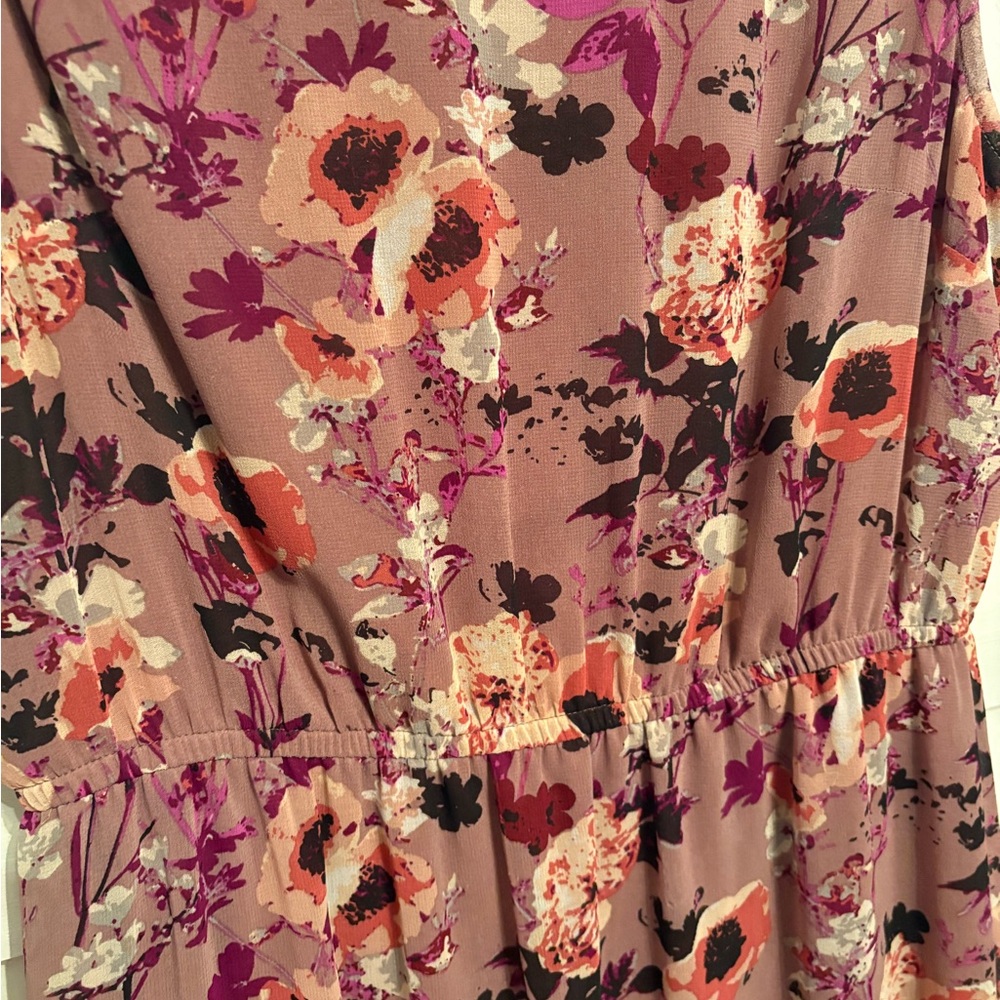 Lulu's Floral Midi Dress - Pink and Purple - Picture 7 of 9